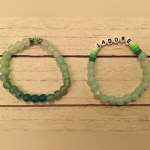 BOGO 50% OFF! J’adore bracelet, gradient green w/ butterfly. Handmade